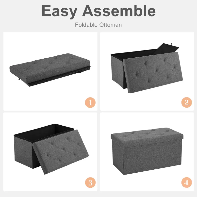 Storage Ottoman with Thicker Foam Padded Seat — photo 5