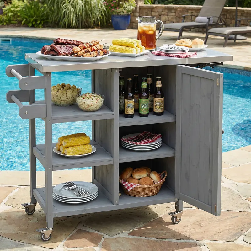 Foldable Outdoor Kitchen Island Patio Kitchen Island Outdoor — photo 2
