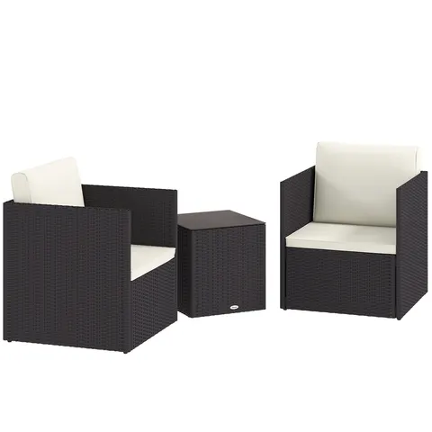 Folding Wicker Bistro Set β 3 Piece Patio Furniture Set
