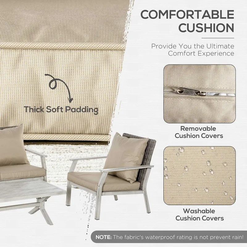 4 Pieces Patio Furniture Set with Cushions — photo 8