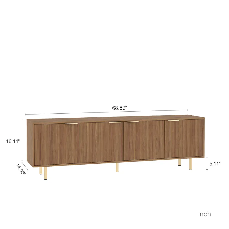 Wood Modern TV Stand Fluted 68 T — photo 4