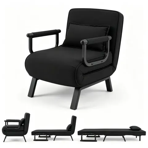 3-in-1 Convertible Sofa Bed — Adjustable Backrest Folding