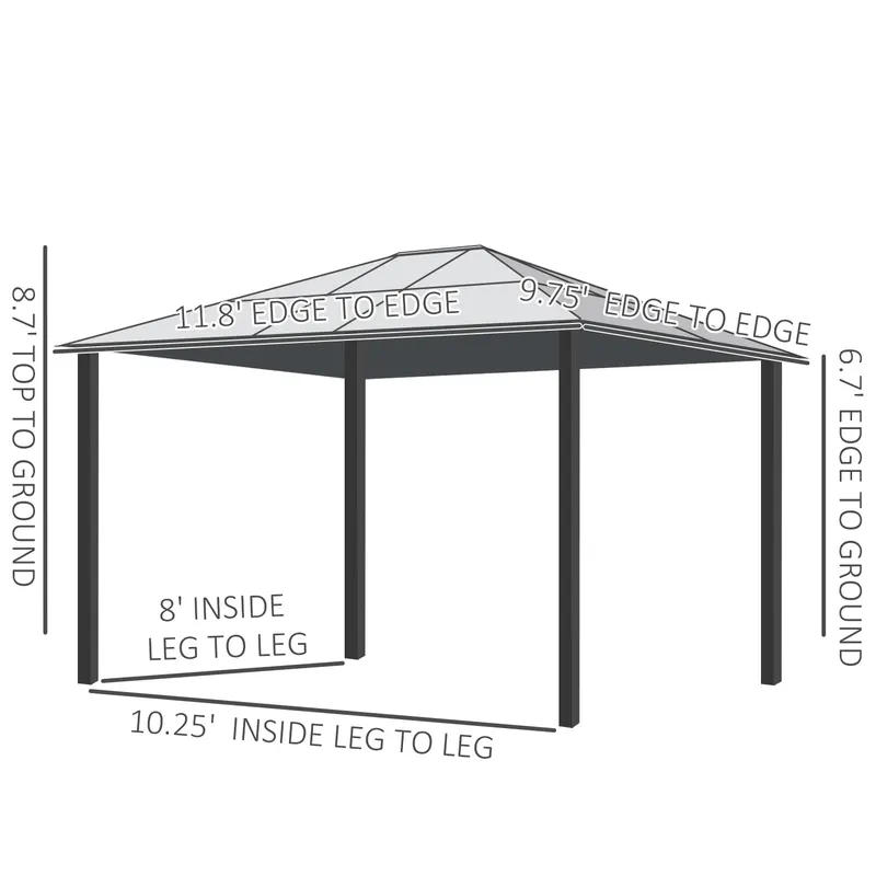 Hardtop Gazebo Canopy with Polycarbonate Roof β photo 7