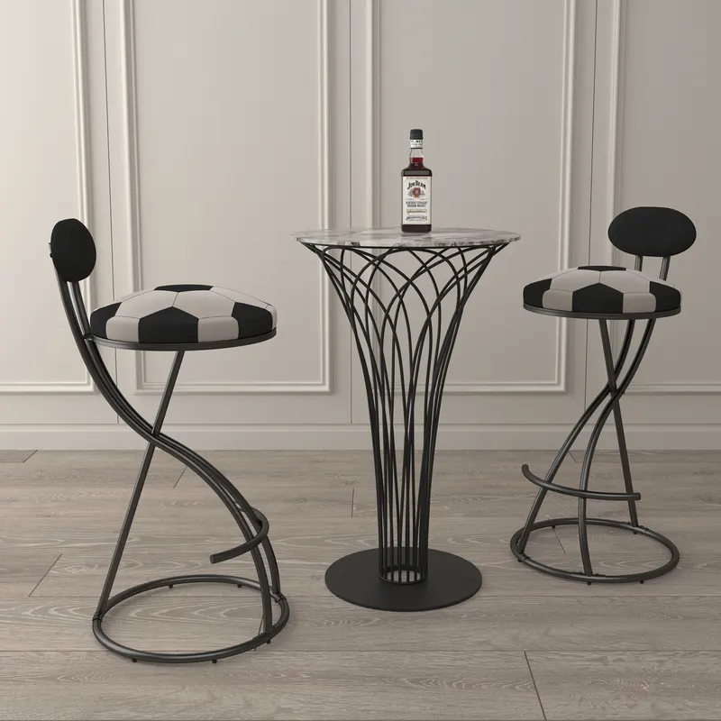 Upholstered S-shaped Barstools Set of 2 Velvet Counter Bar — photo 3