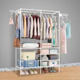 Metal Garment Rack Shoe Clothing Organizer Shelves Freestanding — photo 1