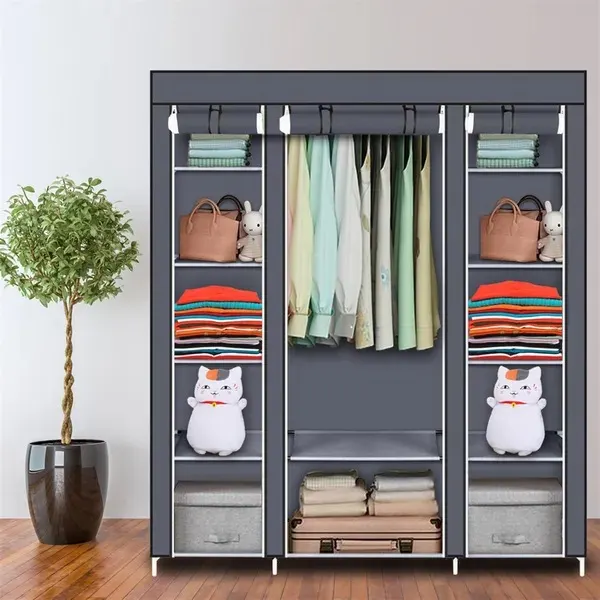 69 Portable Clothes Closet Wardrobe Storage Organizer with Non — photo 3