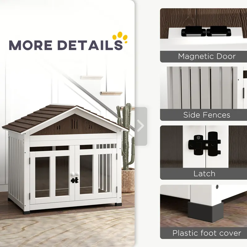 40"L Wooden Dog House Outdoor Indoor for Small — photo 4