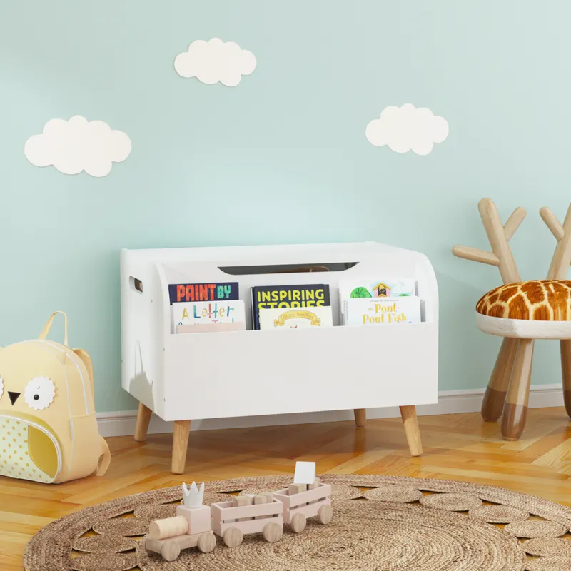Wooden Toy Box — Kids Toy Storage Organizer with Front Bookshelf — photo 5