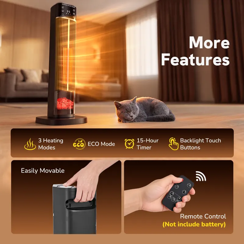 Space Heater — Ceramic Tower Electric Heater for Indoor Use — photo 4