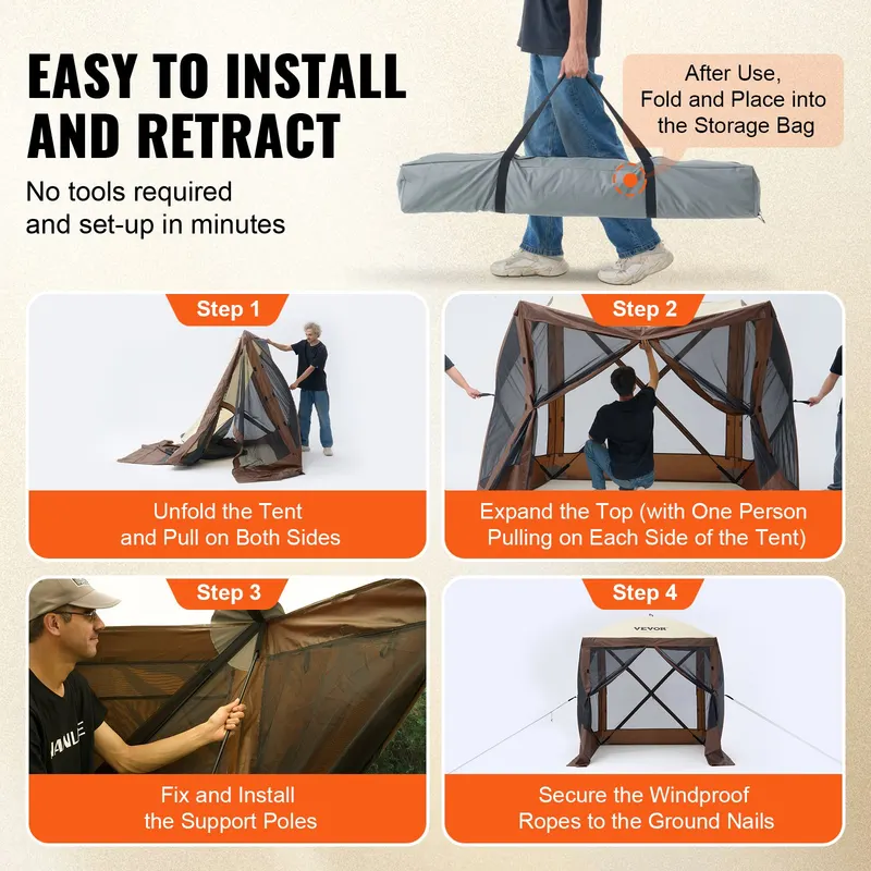 Pop Up Gazebo Tent — Pop-up Screen Tent 4 Sided Canopy Sun — photo 3