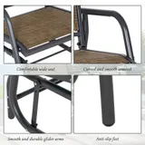 2 Pieces Outdoor Glider Chair — Steel Swing Chai with Curved — photo 3