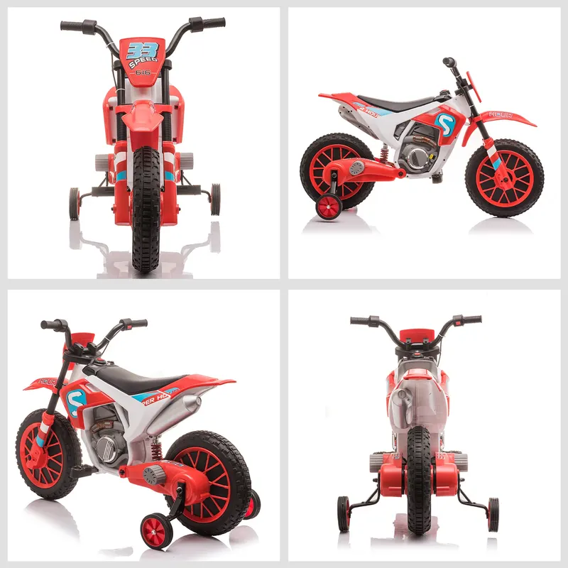 12V Electric Kids Ride on Dirt Bike Motorcycle Toy w/ Training — photo 7