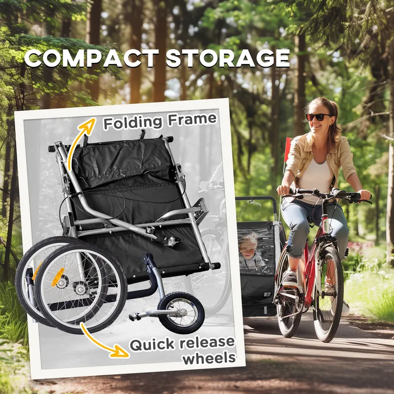 2-Seat Elite 360 Swivel Bike Trailer for Kids Bicycle Cargo — photo 7