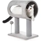 Gray Indoor Cat Tree with Hanging Ball 20.5Cat Tree with Tunnel — photo 1