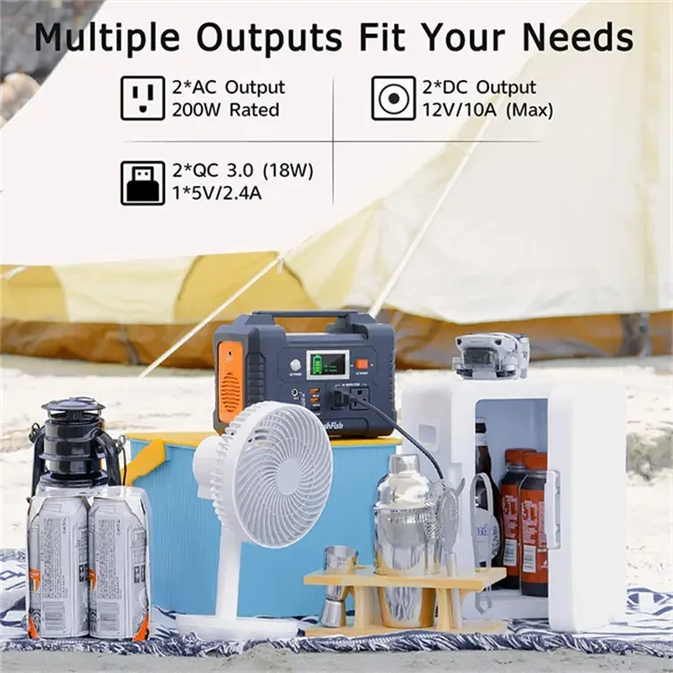 200W Portable Power Station; Flashfish 40800mAh Solar Generator β photo 3