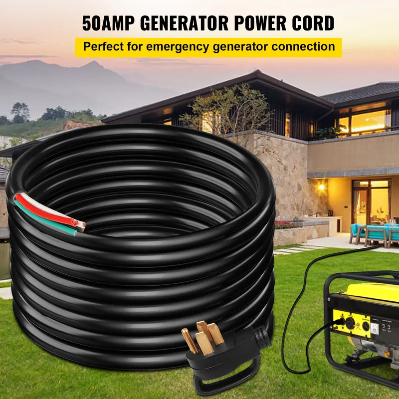 50Ft 50Amp Generator Extension Cord 6 Gauge STW 6/3+8/1 — photo 5