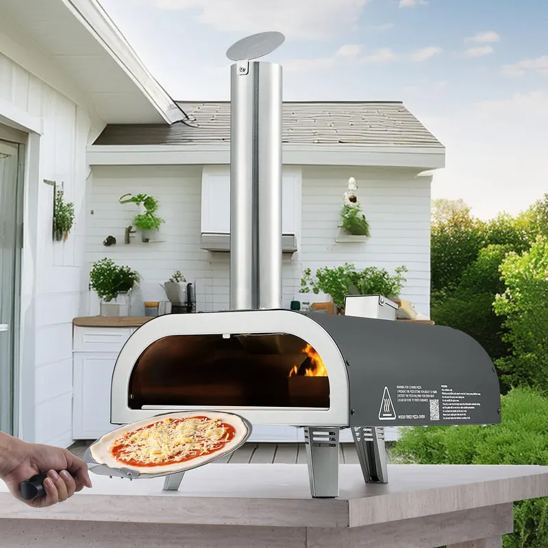 12' Outdoor Pizza Oven Portable Wood Pellet Pizza Oven Iron