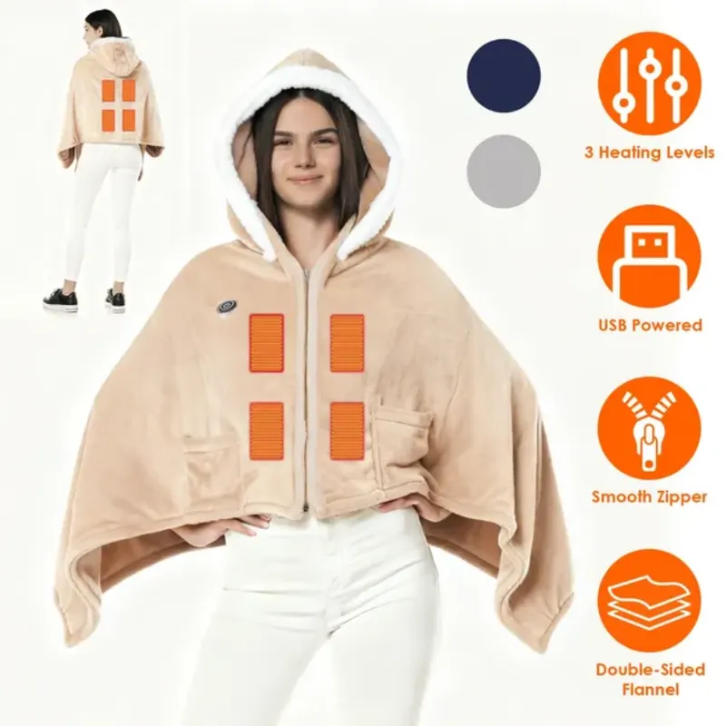 Wearable Heated Throw Blanket Double-sided Flannel Portable — photo 6