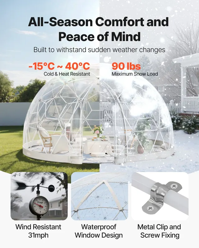 Garden Dome Igloo — 9.5 X 5.7 Ft Outdoor Clear Bubble Tent — photo 2