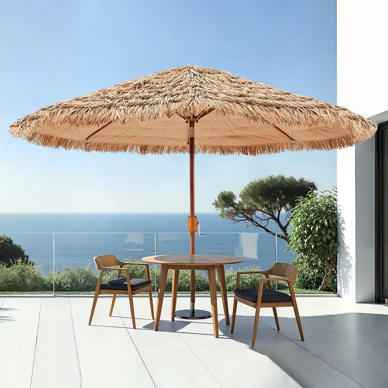 Tiki Umbrella Thatched Patio Umbrella 9 Ft Poolside Patio Beach