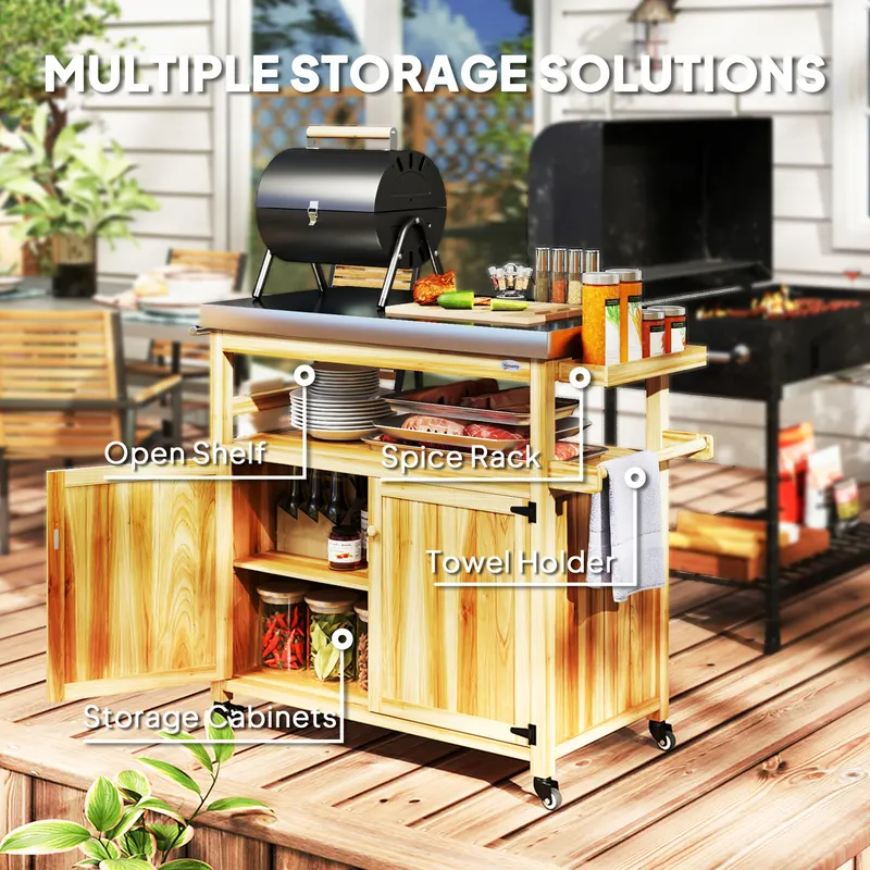 Outdoor Grill Cart w/ Stainless Steel Top — photo 5