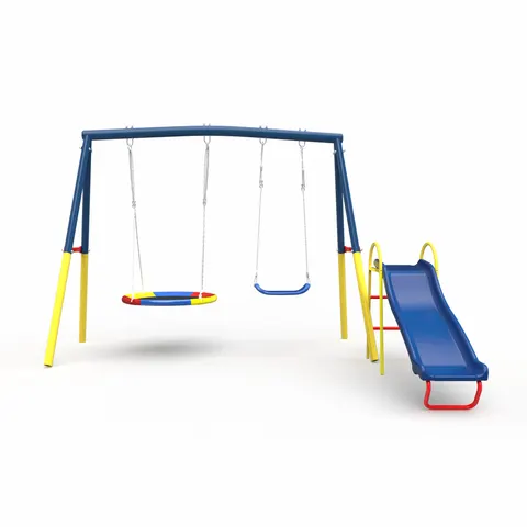 Swing Sets for with Kids Slide Outdoor Heavy-duty Metal Playset