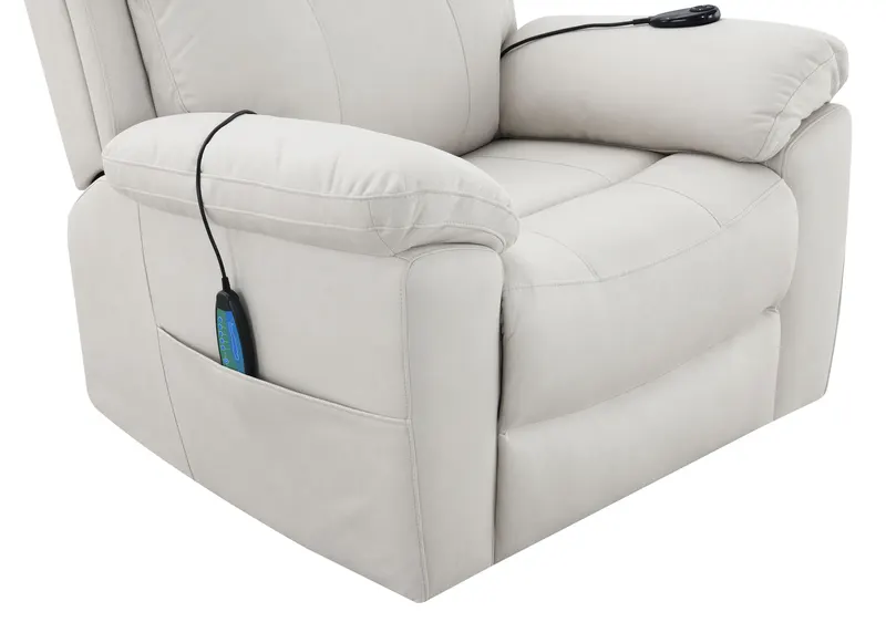 Chriki Beige Polished Microfiber Power Motion Recliner with Lift β photo 4