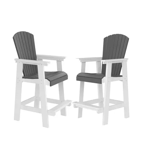 HDPE Bar Chair — Outdoor Tall Adirondack Chairs Set of 2