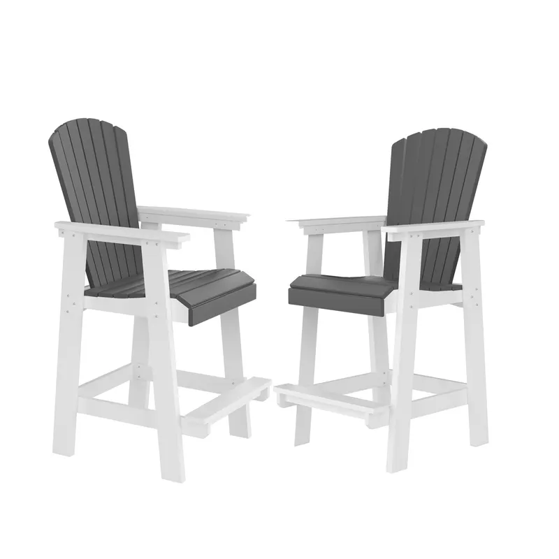HDPE Bar Chair — Outdoor Tall Adirondack Chairs Set of 2