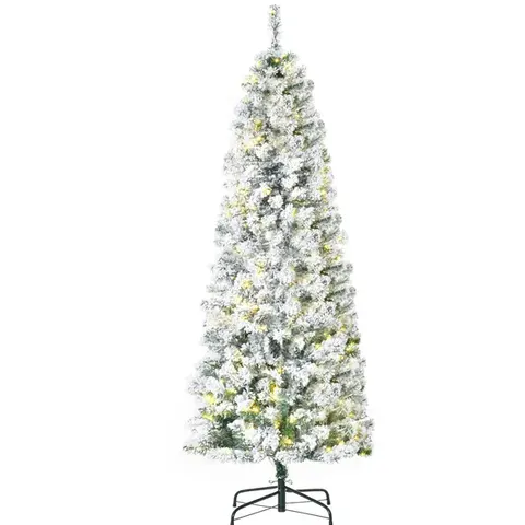 6 Ft Pre-lit Snow-flocked Slim Douglas Fir Artificial Christmas