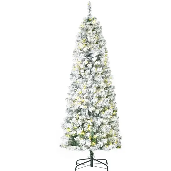 6 Ft Pre-lit Snow-flocked Slim Douglas Fir Artificial Christmas