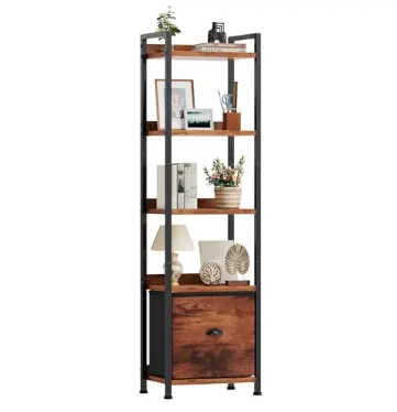 5-layer Bookshelf — Bookcase with Fabric Drawers — photo 4