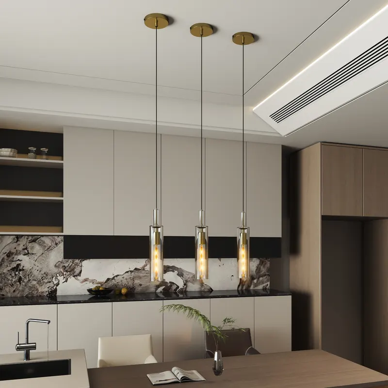 Gold Pendant Light Fixtures β 3 Pack Modern Pendant Lighting β photo 8