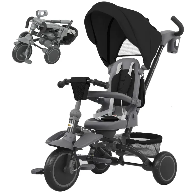 6 in 1 Toddler Tricycle for 1-5 Years Old with Push Handle