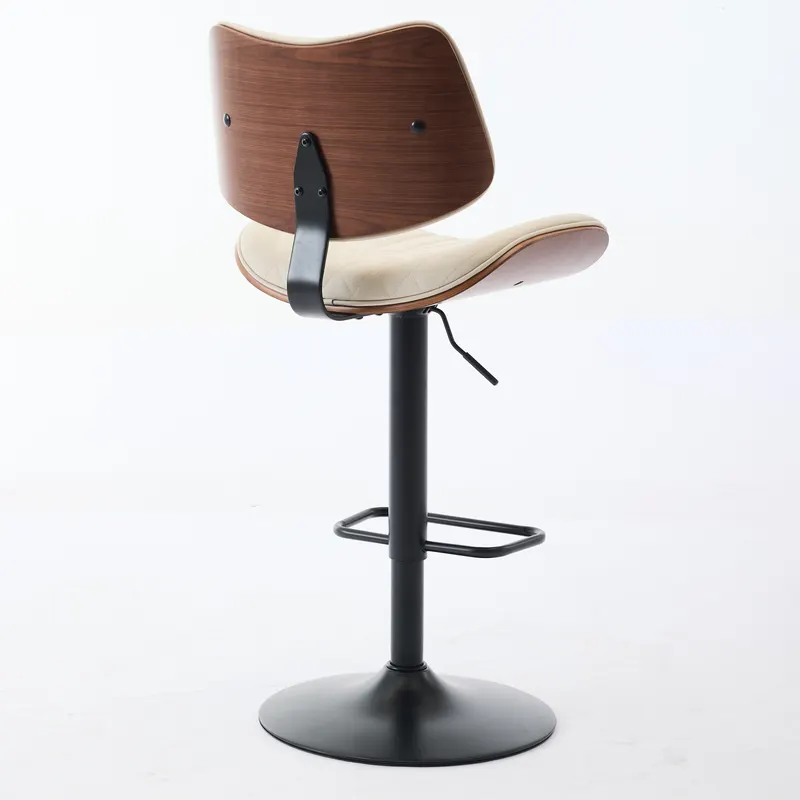 Walnut Bentwood Bar Stools Mid Century Modern Adjustable Counter — photo 6
