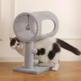 Gray Indoor Cat Tree with Hanging Ball 20.5Cat Tree with Tunnel — photo 8