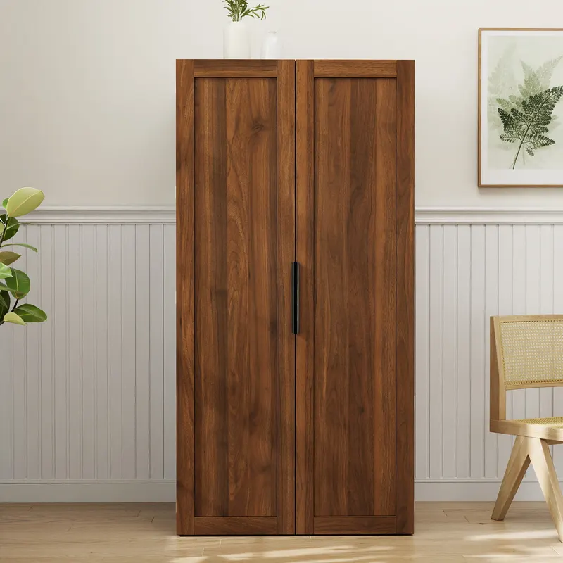 Kitchen Pantry Cabinet — Walnut Freestanding Buffet Cupboards — photo 4