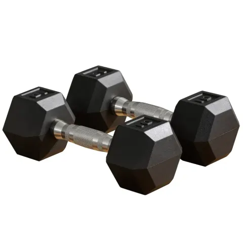 Rubber Dumbbells Weight Set — Total 20lbs(10lbs Each) Dumbbell