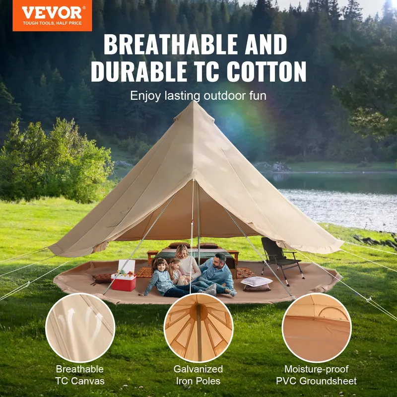3-5 Person Canvas Glamping Bell Tent — photo 6