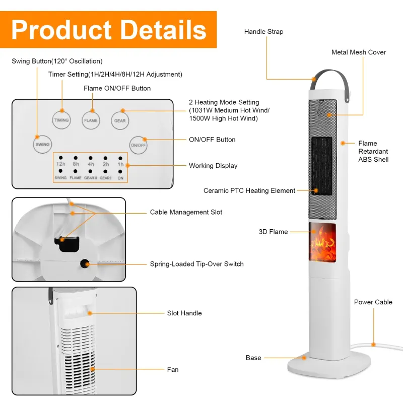 3-in-1 Quiet Space Heater — 120° Wide Coverage — photo 6