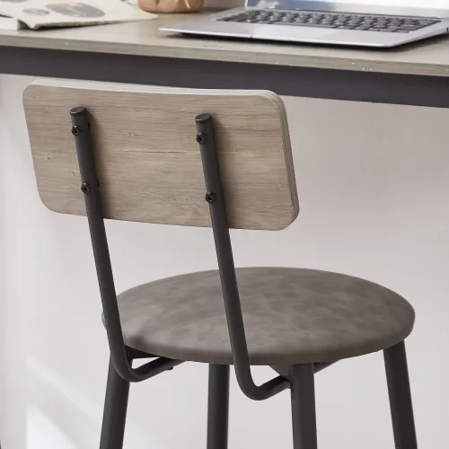 Bar Table Set with 2 Bar Stools PU Soft Seat with Backrest — photo 6