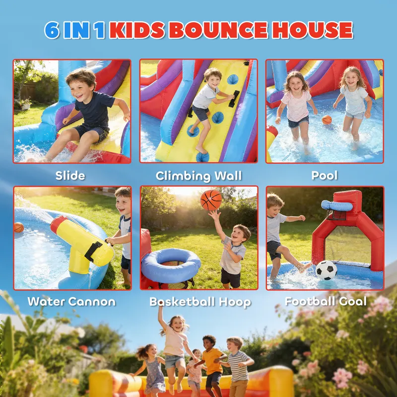 Inflatable Water Slide 6 in 1 with 480W Blower — photo 5