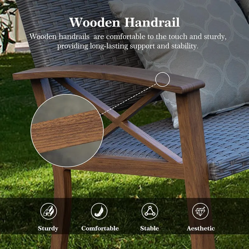 Aluminum Patio Furniture Set — 4-Piece Modern Conversation Set — photo 2
