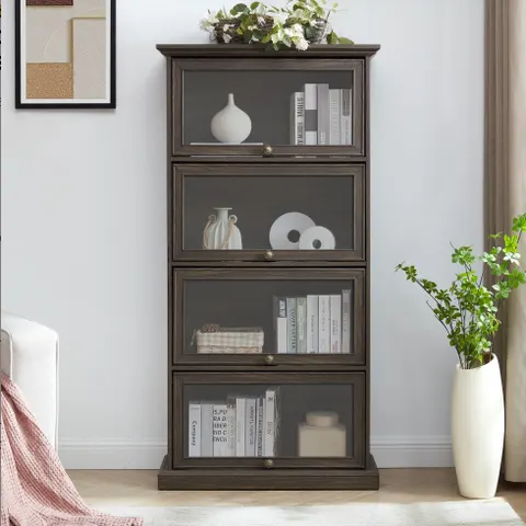 Glass Display Cabinet 4 Tier Glass Display Cabinet Storage Curio