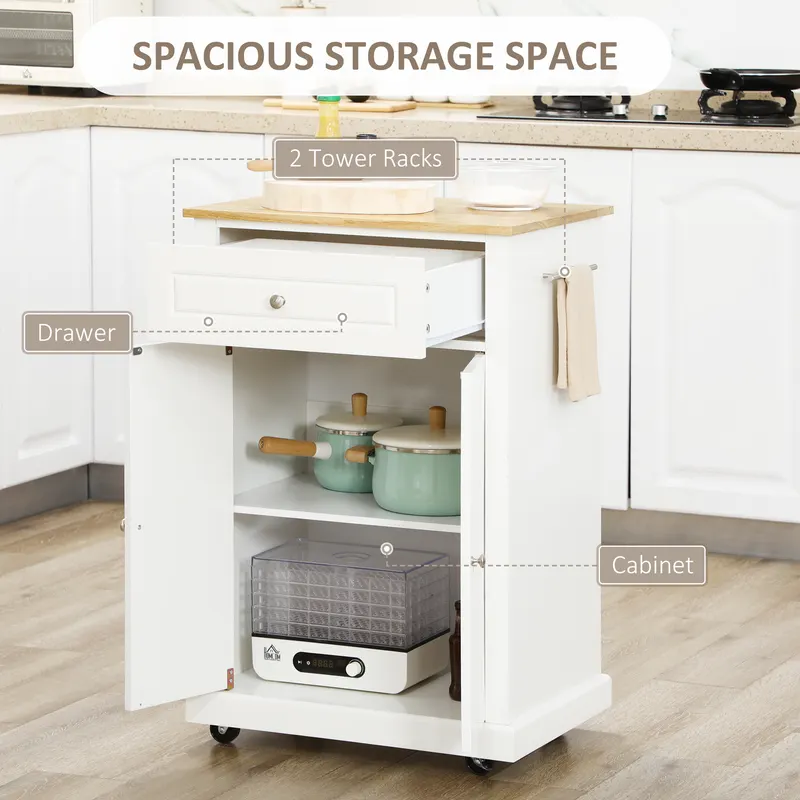 Rolling Kitchen Island Cart — Portable Serving Trolley Table — photo 4