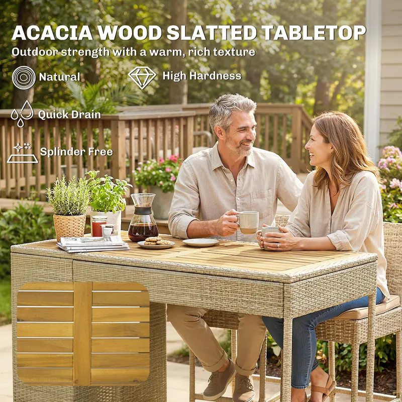 5 Piece Wicker Outdoor Bar Set β photo 5