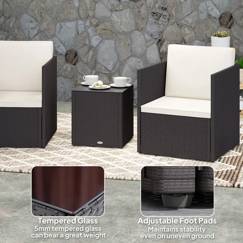 Folding Wicker Bistro Set — 3 Piece Patio Furniture Set — photo 8
