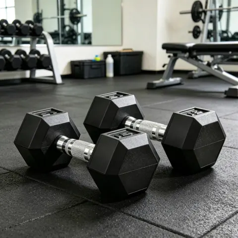 Lbs Hex Dumbbell Set for Home Gym Workout Rubber Weights