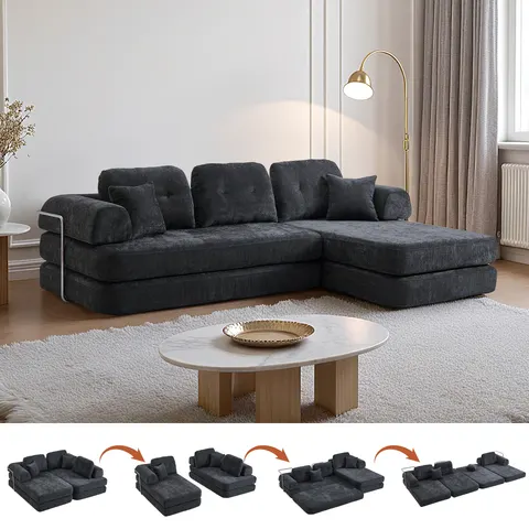 104 Boneless Sofa β Sectional Compressed Couch with Chaise