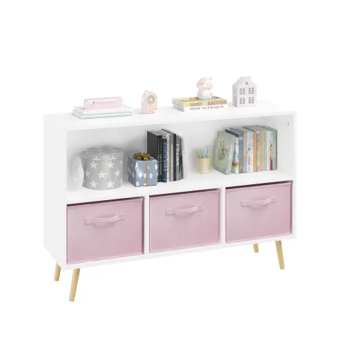 Fiberboard Children's Bookshelf with Foldable Fabric Drawers β photo 7